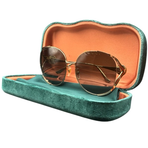 Gucci Oversized Gold Sunglasses - GG0225S - Picture 3 of 7